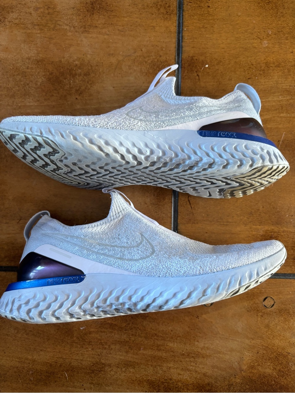 Nike Epic Phantom React Flyknit in the Hydrogen Blue / White